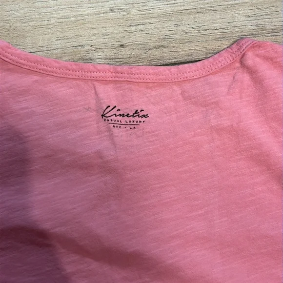 NWT. Woman’s Kinetix casual luxury pink “life is a beach” T-shirt. Size L. - Picture 6 of 6
